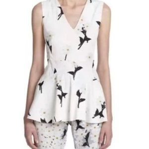 MaxMara SportMax Lacrima Daisy-Print Sleeveless Blouse - Size 38 / Small